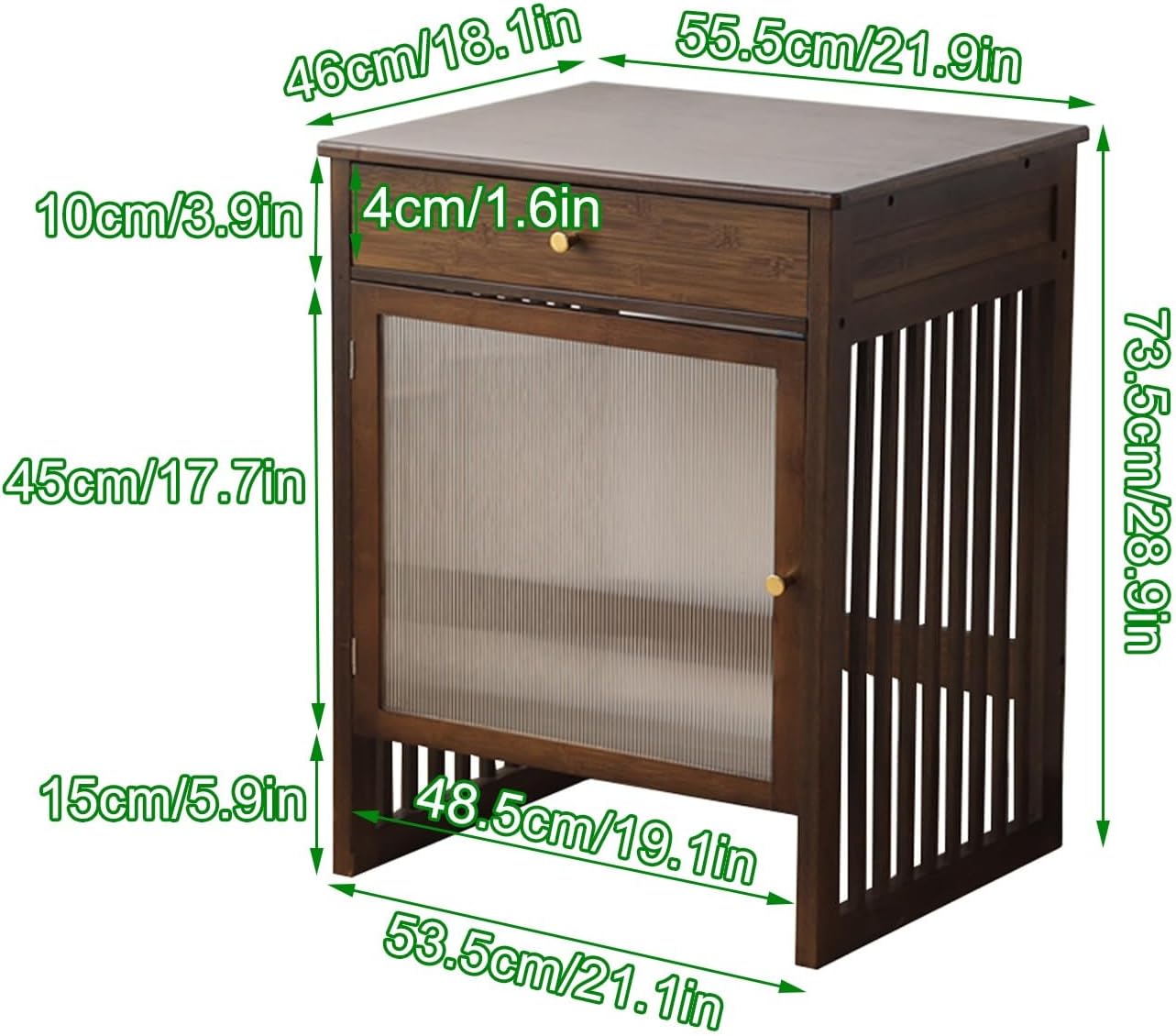 Robot Vacuum Stand Cabinet, Storage Cabinet with Doors for Robot Vacuum Cleaner, End Table for Living Room & Home Organization, Portable Robot Night Stand(Yellow,55.5 * 46 * 73.5cm)