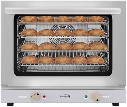 KoolMore 23 in. Countertop Convection Oven for Half-Size Pans with 4 Racks and 2800W of Power in Stainless-Steel - 208/240V, 2.3 cu. ft. ETL Listed (KM-CTCO220-23)