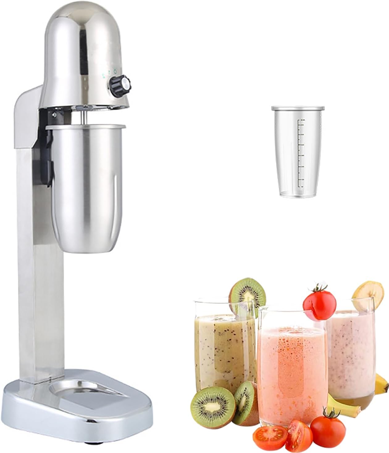 Single/Double Head Milkshake Machine, Commercial Food Blender with 800ML Large Capacity Hot/cold Cup,Motor Speed 18000 Rpm, Two Gears Free Choice Suitable for Protein Shakes,Malted Milk