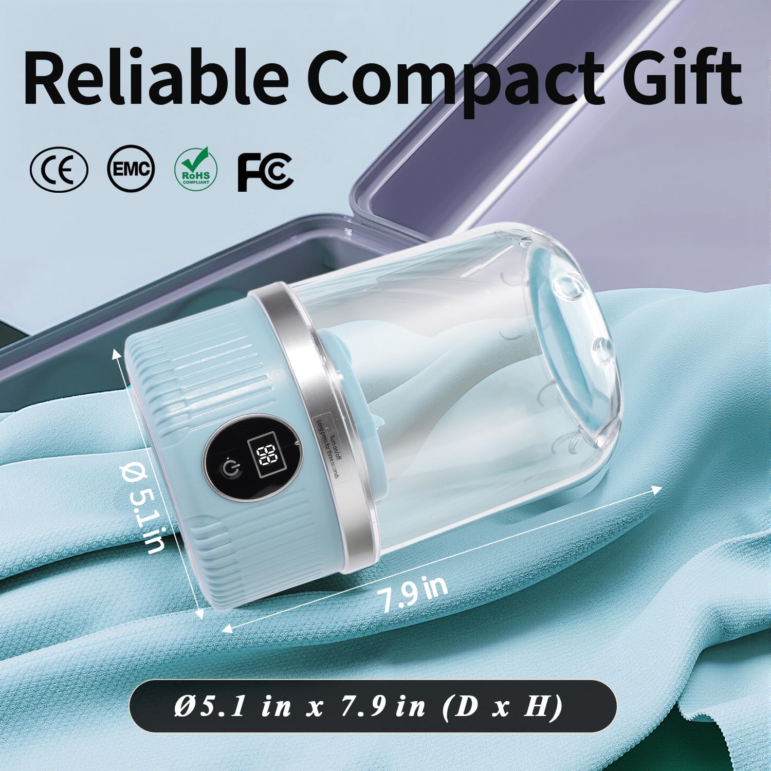 Underwear Washing Machine, BPA-free Portable Mini Washer for Socks, Baby Clothes, Cordless Small Laundry Cup for Travel, Dorm, Apartment, RV, Camp, Kids