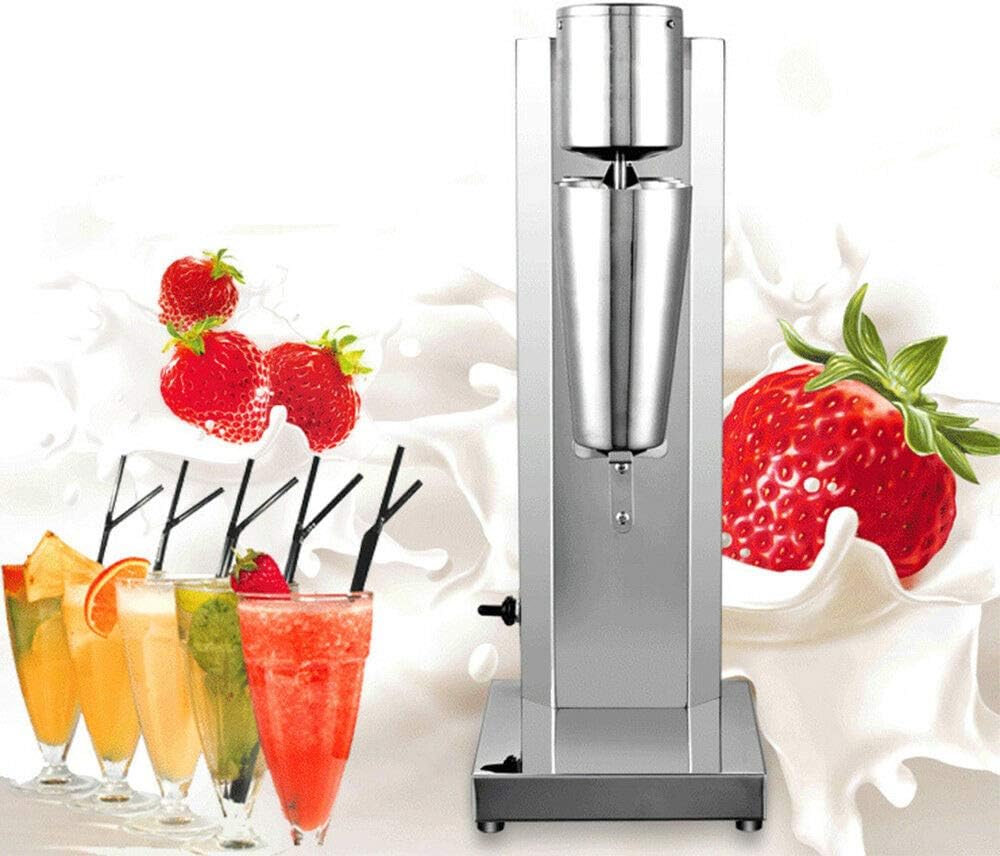 Milkshake Blender Electric Ice Cream Drink Smoothie Commercial/Domestic Stainless Steel Blender 650ML, 110V (Silver)