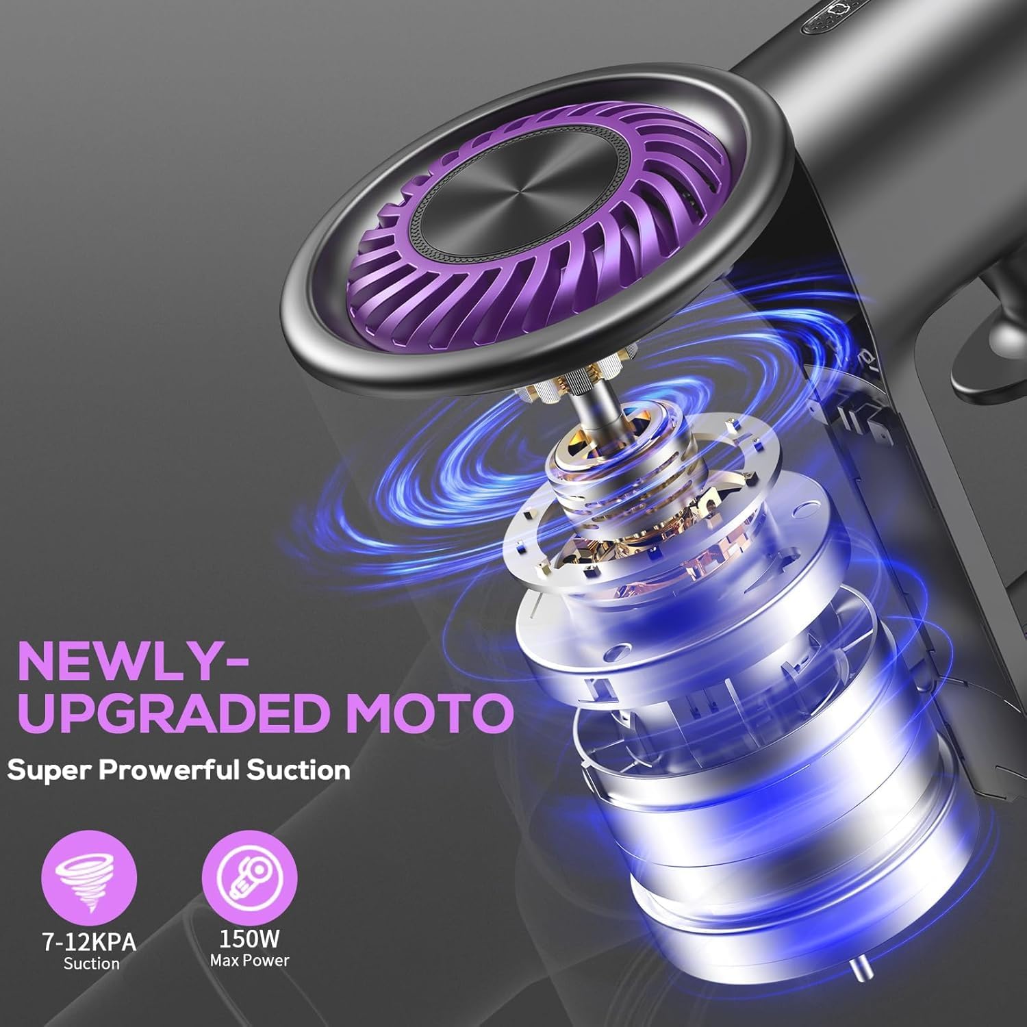 Cordless Vacuum Cleaner, Vacuum Cleaner for Home with 80000 RPM High-Speed Brushless Motor, Up to 40 Mins Runtime, 2 Adjustable Suction, Anti-Tangle, Lightweight Stick Vacuum for Hard Floor (Yellow)