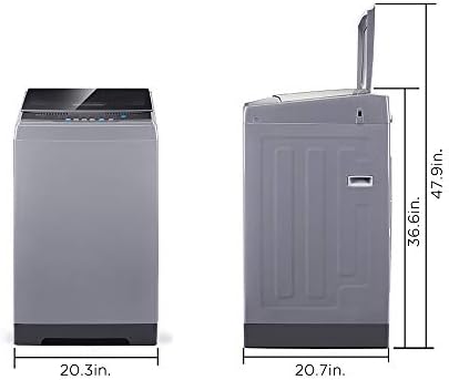 COMFEE’ 1.6 Cu.ft Portable Washing Machine, 11lbs Capacity Fully Automatic Compact Washer & EM720CPL-PMB Countertop Microwave Oven with Sound On/Off