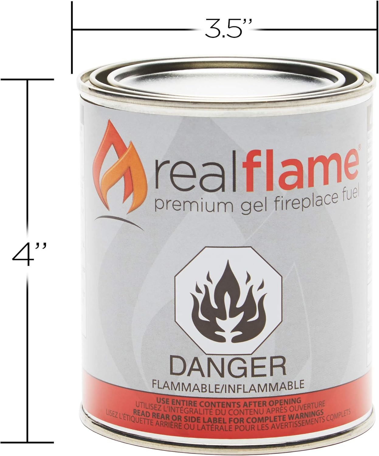 Real Flame Gel Fuel Cans - 12-Pack - Gelled Isopropyl Alcohol for Indoor or Outdoor Fireplaces