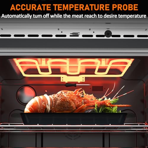 30 inch Electric Single Wall Oven with Convection Fan Touch Control, Large Oven Capacity, 360° Rotisserie, Fingerprint Resistant Stainless Steel