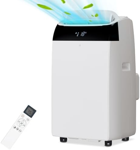 14,000 Btu Portable Air Conditioner, 3 in 1 Air Conditioner with Dehumidifier & Fan Modes, Energy-Efficient, Ultra-Quiet AC Unit with Remote Control & 24H Timer,White