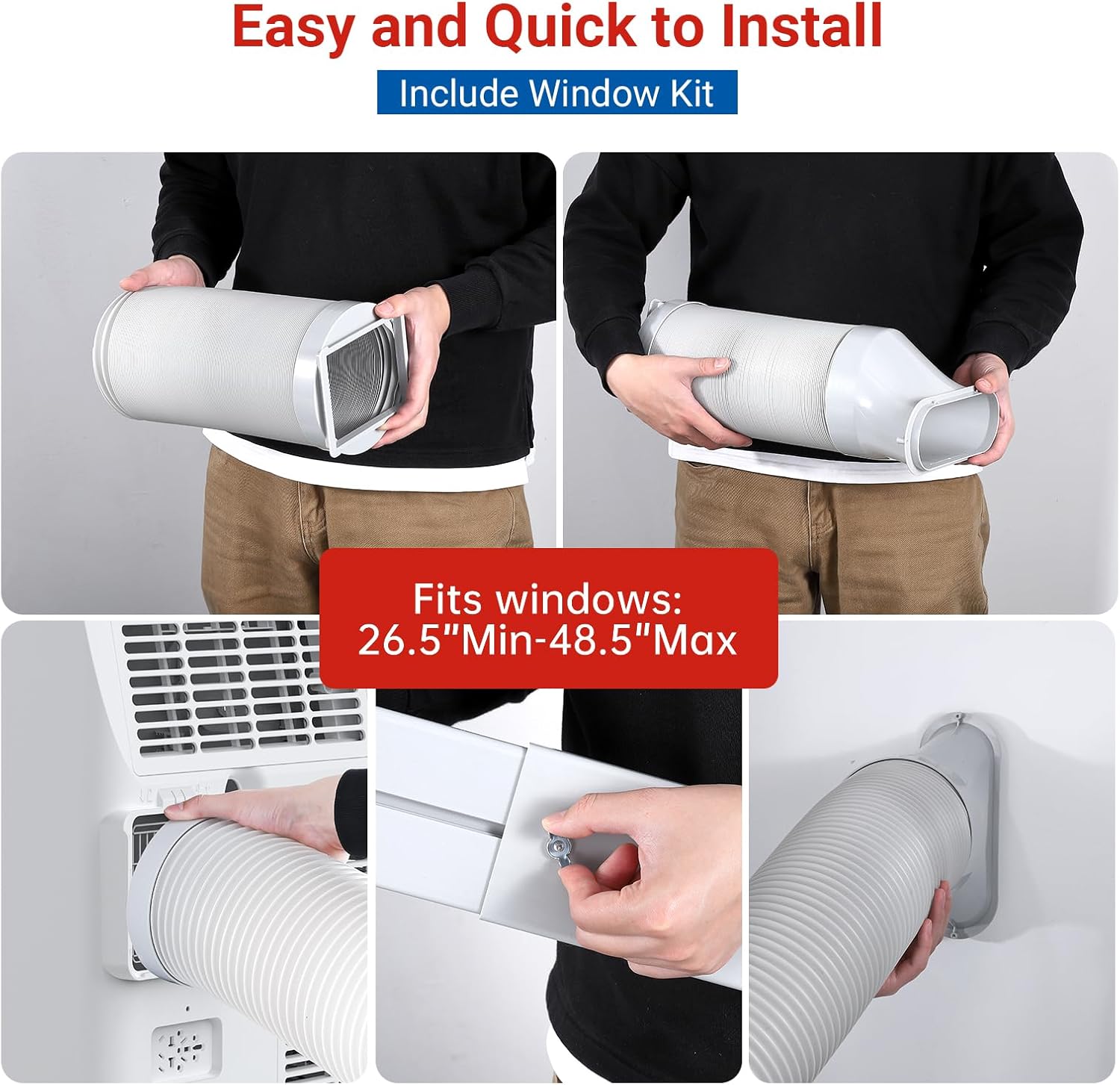 14000 BTU Inverter Portable Air Conditioner Heater and Dehumidifier for Large Rooms Up to 750 Sq Ft Ultra Quiet 42dB Dual Hose Design with Remote Control and 24H Timer