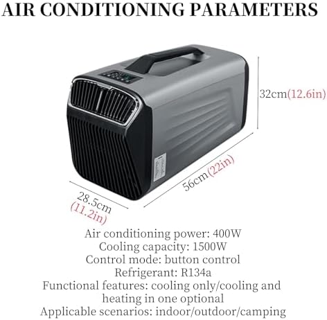 Portable Air Conditioners for Room & Outdoor, with Remote,Low Noise 38dB,Handle Design, Perfect for Tent, Garage A2 cold and warm