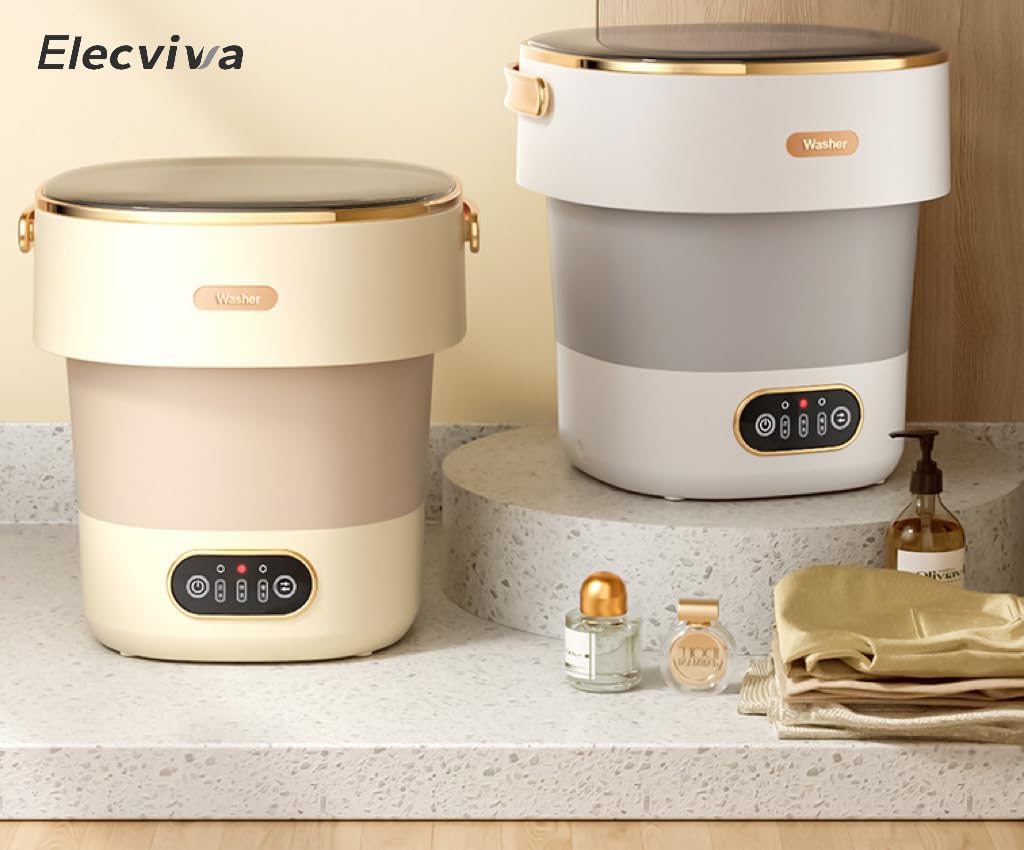 Mini Laundry Machine 16L, Portable Washing Machine and Spinner - Foldable & Compact for Baby Clothes, Underwear, Socks, Ideal for Travel, Dorm, Apartment, Camping