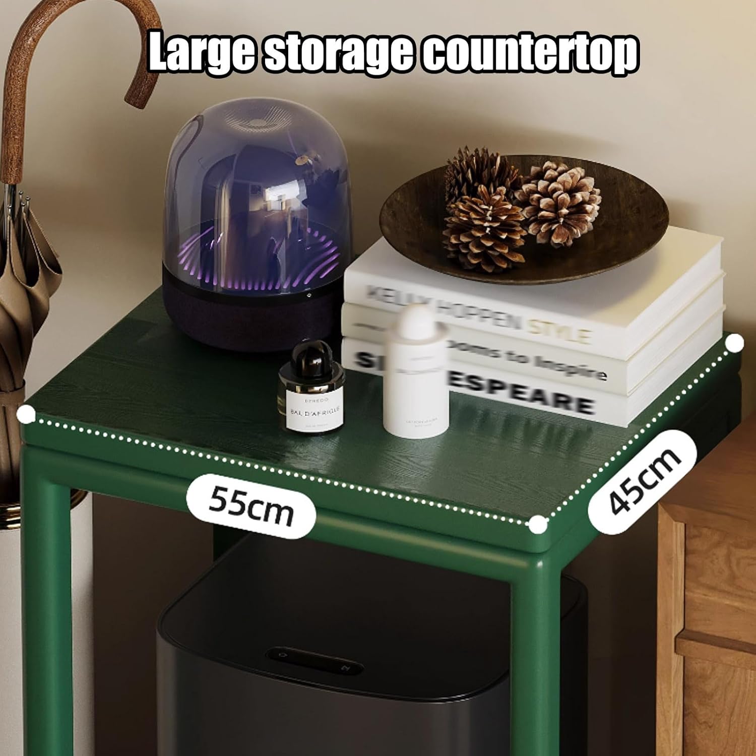 Sweeping Robot Storage Rack, Robot Vacuum Storage Side Table, Robots Vacuum Stand Cabinet, Hidden Cabinet for Sweeping Robots, Mobile Storages Rack, Wood Sofa Sideboard(Natural)