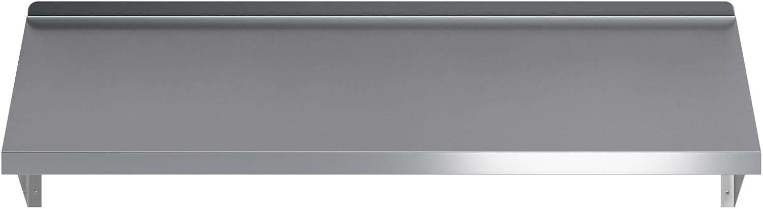 AmGood 18 in. x 48 in. Stainless Steel Wall Shelf with Squared Edge | NSF Certified | Appliance & Equipment Metal Shelving | Kitchen, Restaurant, Garage, Laundry, Utility Room