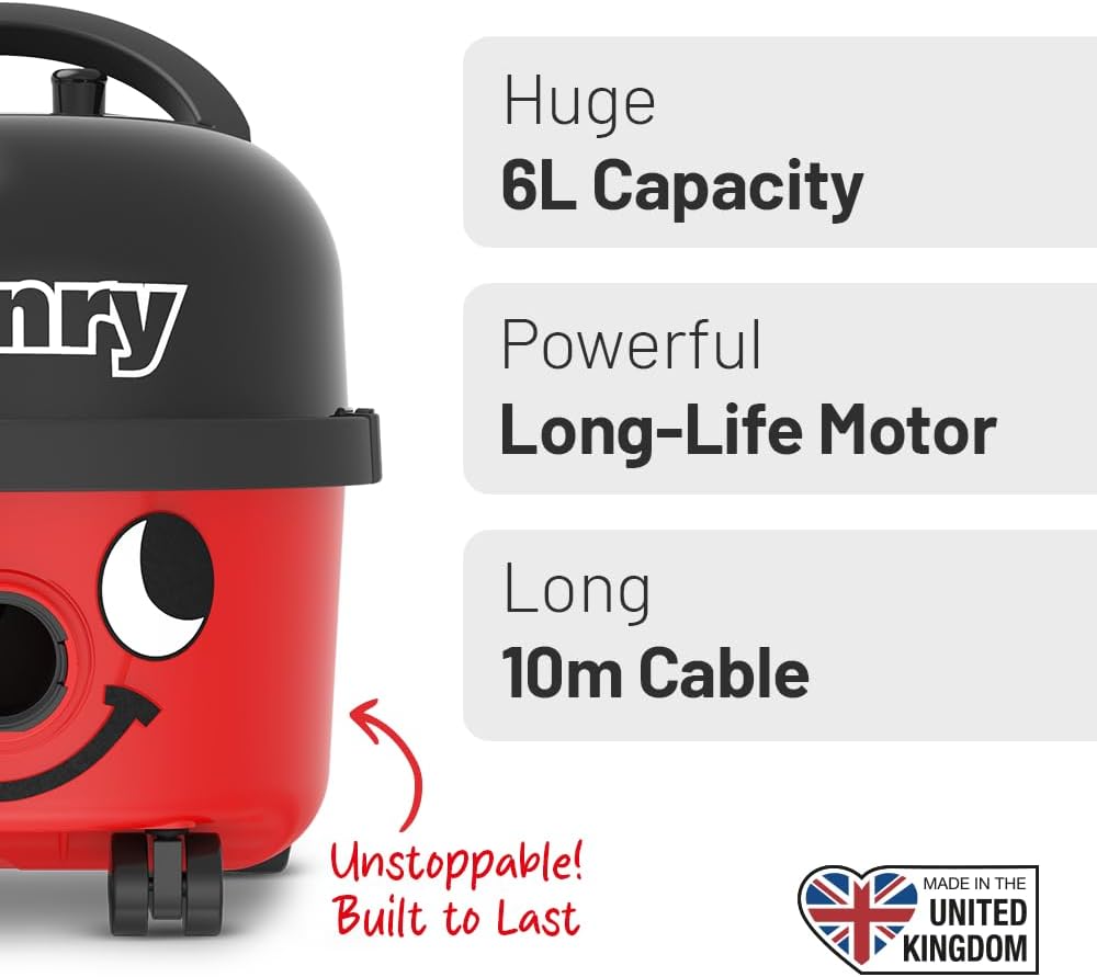 Henry HVR 160-11 Bagged Cylinder Vacuum, 620 W, 6 Litres, Red and Black