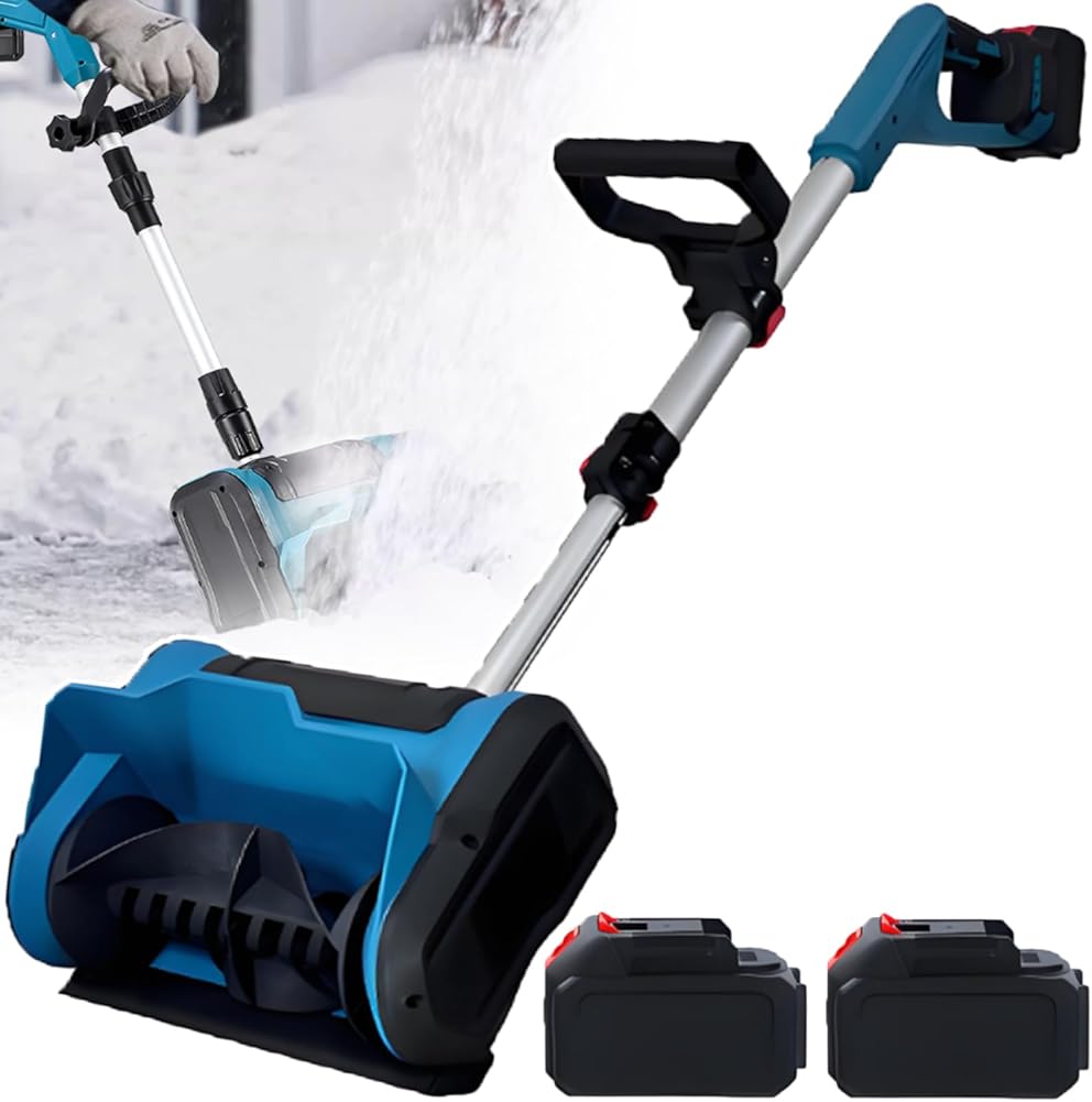 600w Electric Snow Shovel - Cordless Snow Blower - Electric Snow Throwers, Cleaning Width 25.4cm (10in), Save 80% of Time, Winter Snow Removal Equipment 1battery (2batteries)