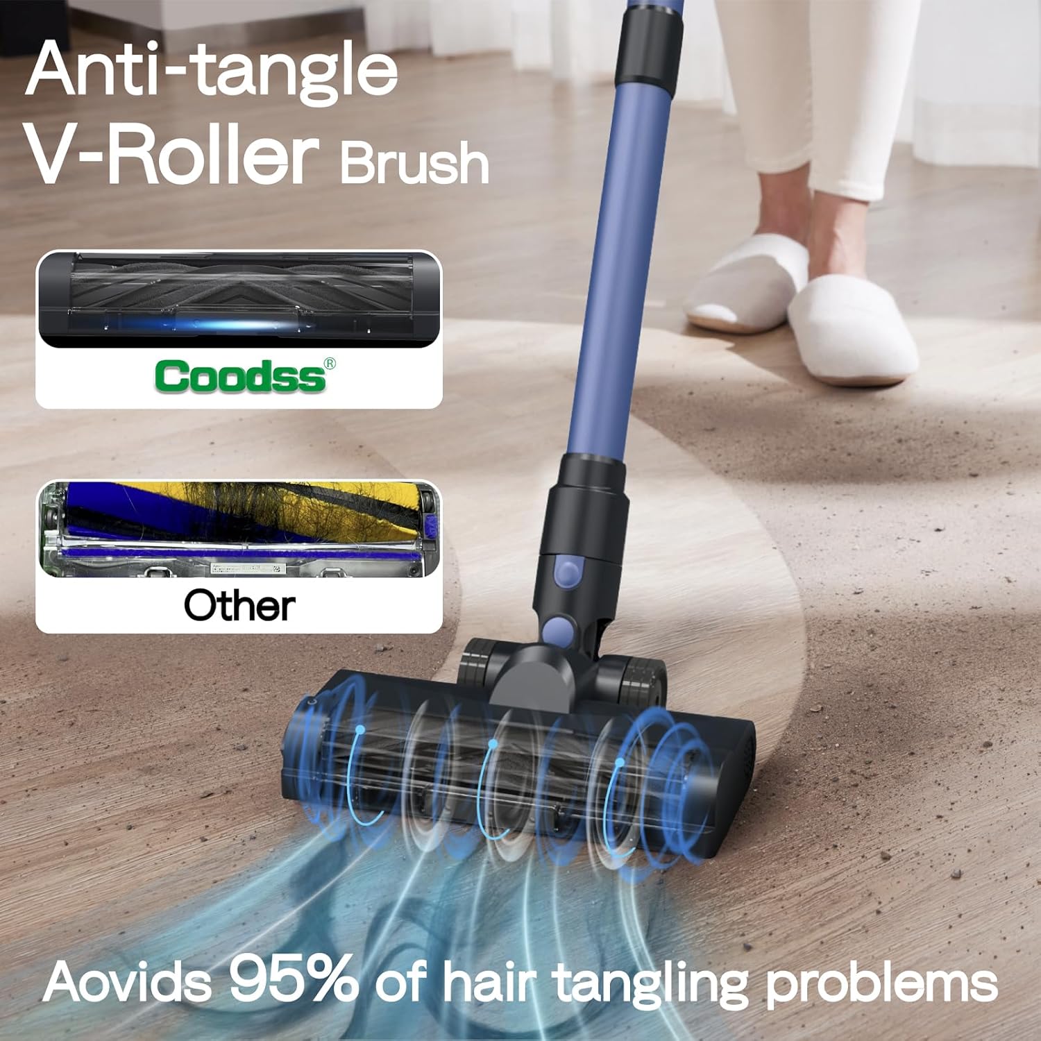 Cordless Vacuum Cleaner, 30KPA 350W Self-Standing Stick Vacuum Cleaner with LED Touch Screen, Charging Wall Mount, 3 Suction Modes, Anti-Tangle Wireless Vacuum for Home/Hair/Carpets/Hard Floor