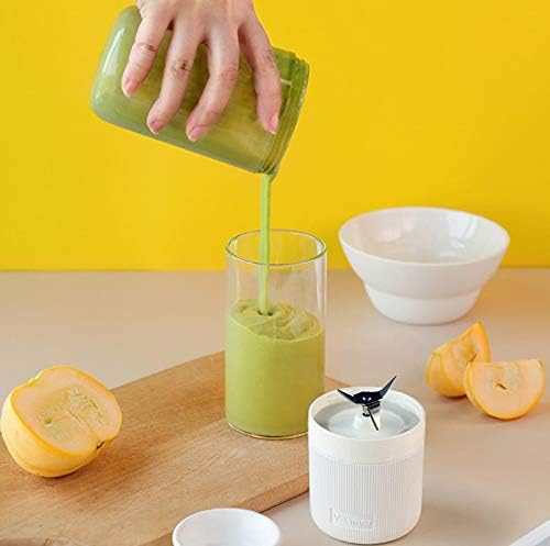 Cup Mini Blender， Household Portable Juicer Cup 400ML Fruit Juice Extractor and Mixer with USB Rechargeable and 4 PCS Blades for Home Outdoor. Portable, B