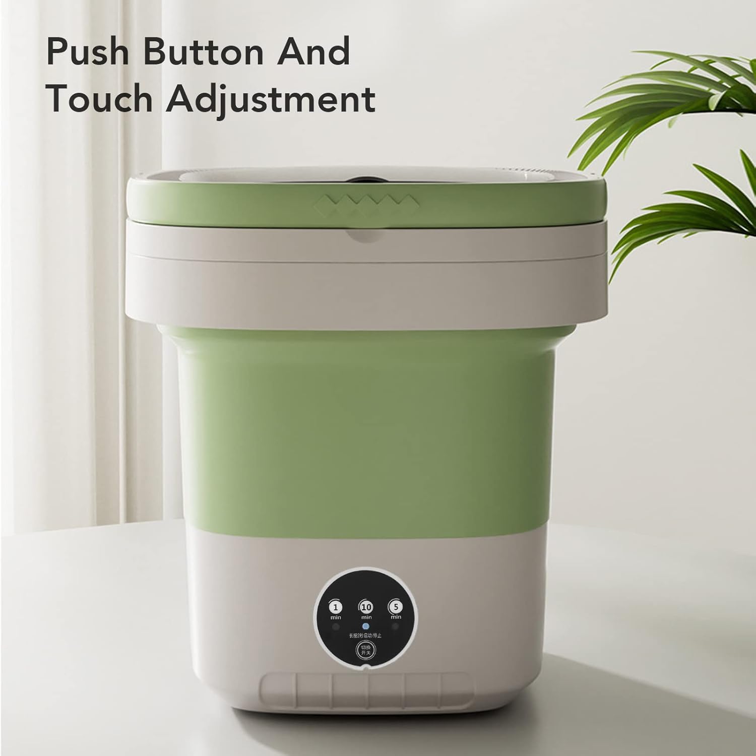 Mini Portable Washing Machine, Foldable Small Washer and Dryer Combo, 7.5L Bucket Washer with Drain Basket for Underwear, Socks, Baby Clothes, Laundry, Apartment, Dorm, Travel (US Plug)