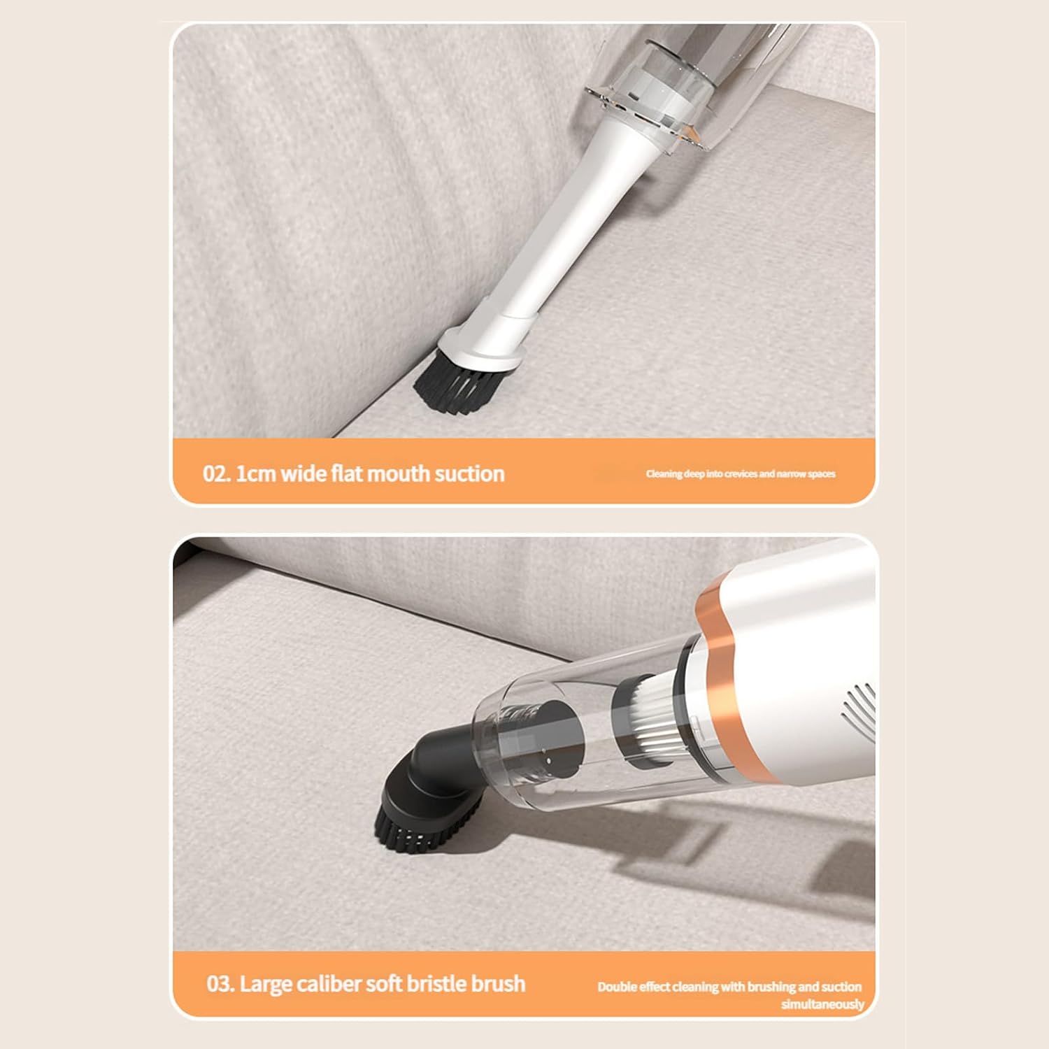 Portable Car Home Vacuum 8500Pa High Suction Power Tool Handheld for Vehicle Double Use Portable Handheld Vacuum for and Automotive