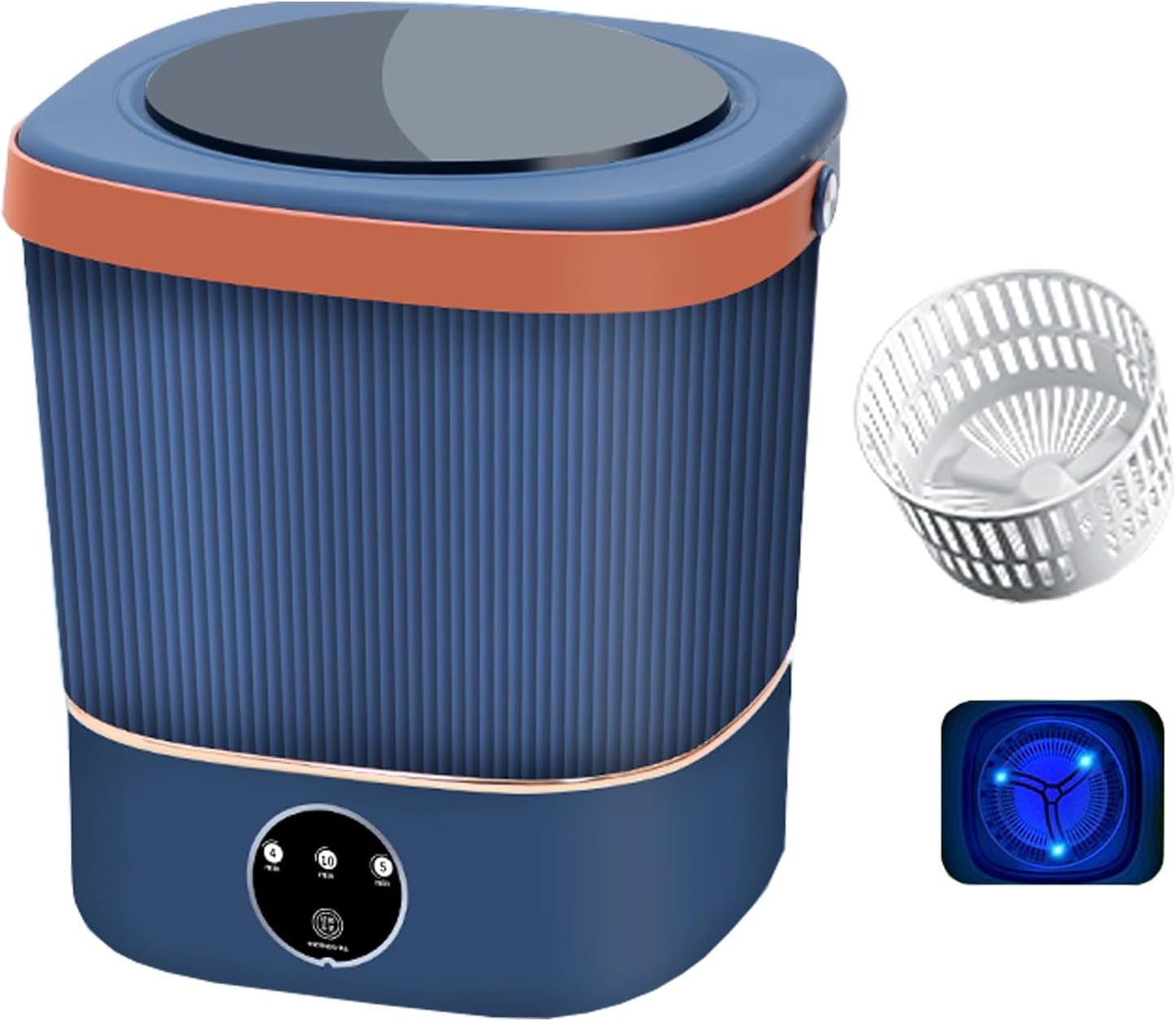 Portable Washing Machine, Small Washing Machine, Baby Washing Machine, 12l Upgrade Large Capacity, for Camping, Rv, Travel, Small Spaces (Color : Blue)