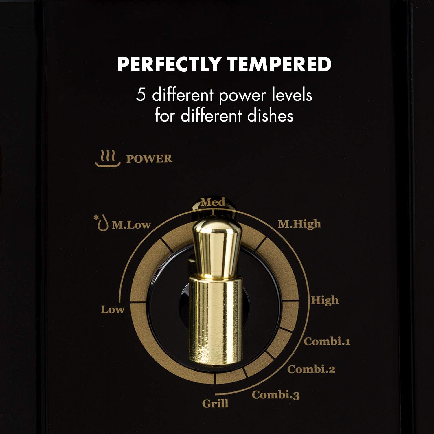 Klarstein Victoria 20 Built-in Microwave, Retro Design, 20L, 800W Microwave/1000W Grill Power, 3 Functions, Stainless Steel, Mounting Frame, Black