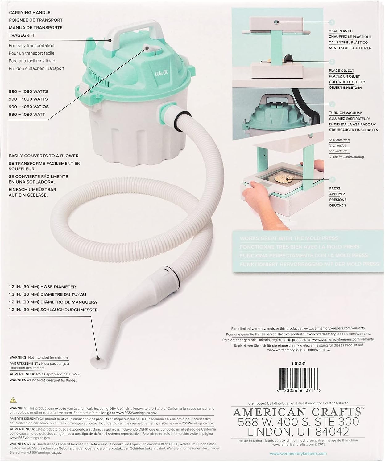 American Crafts We R Memory Keepers Mold Press Vacuum