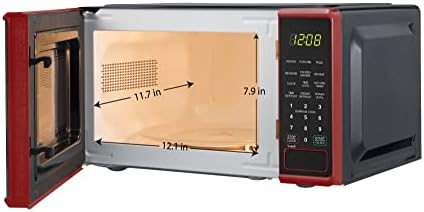 NAXXY Cu ft Compact Countertop Microwave Oven, Red 30-second one-touch option