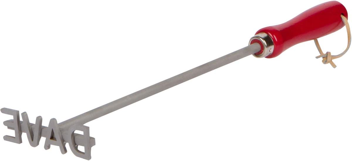 BBQ Fans 4 Letter Branding Iron for Steak, Buns, Wood & Leather | Includes Wood Steak Plate