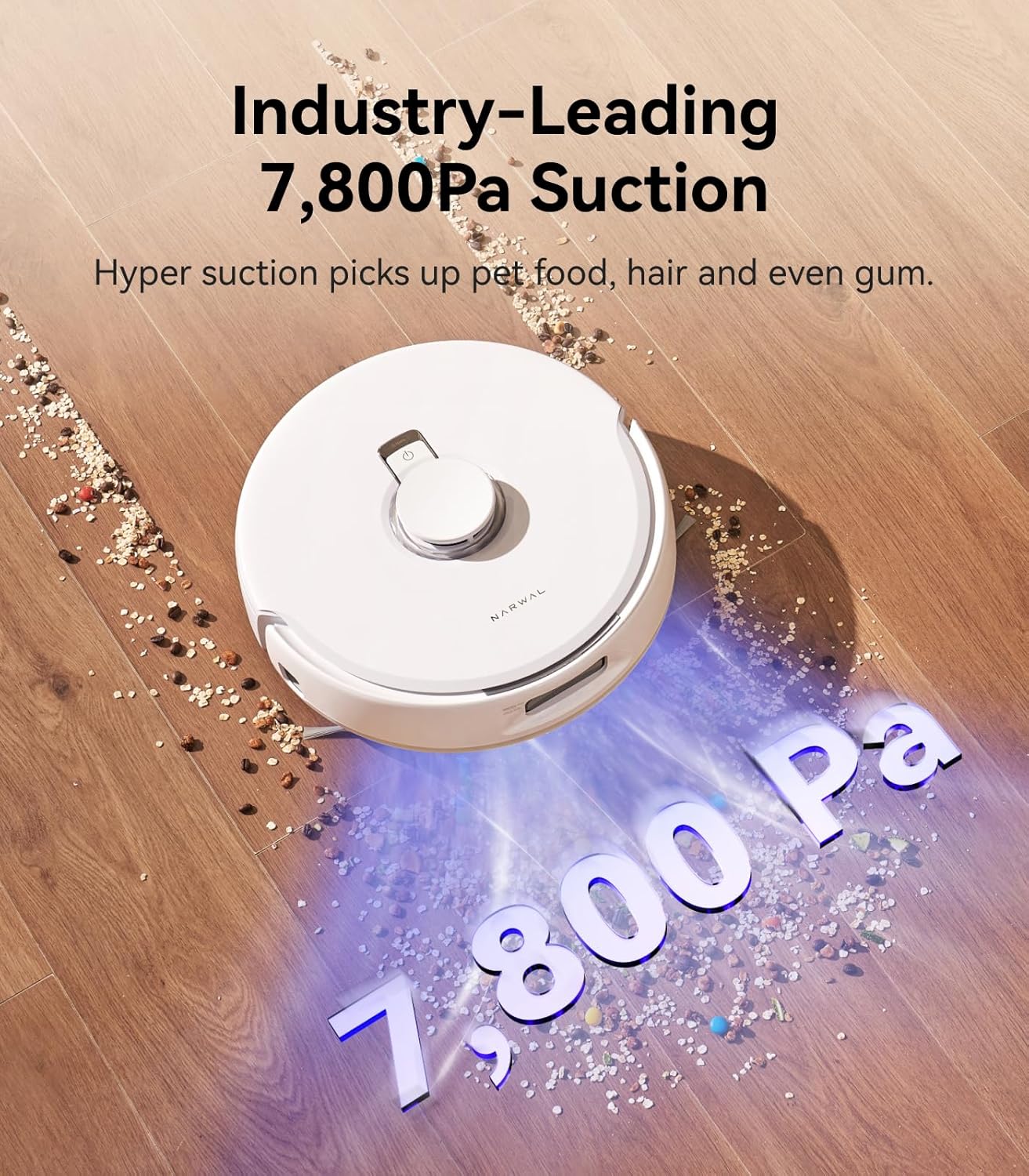 Narwal Freo X Plus Robot Vacuum and Mop, 7-Week Dust Storage, 7800Pa Suction, Zero Tangles, Tri-Laser Obstacle Avoidance, LiDAR Navigation, Self Vacuum Cleaner for Pet Hair, Hard Floor, Carpet