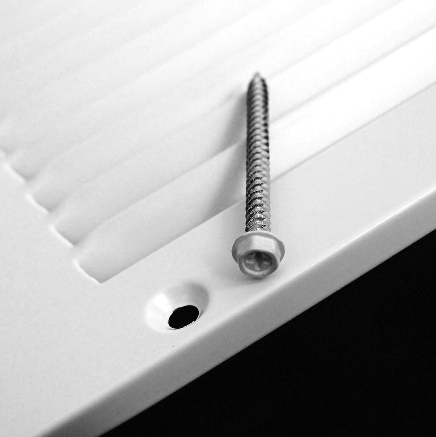 HVAC Premium 34'' x 16'' [Duct Opening] Flat Stamped Steel Return Air Grille - Sidewall and Ceiling - HVAC Vent Duct Cover - White [Outer Dimensions: 35.75''w X 17.75''h]