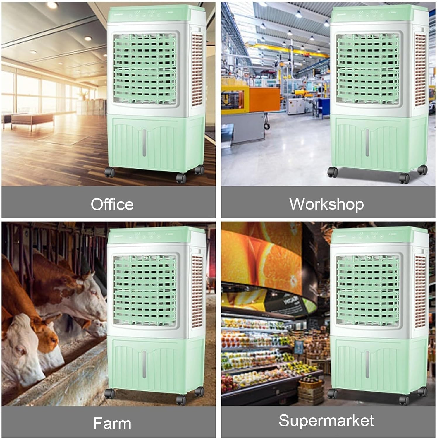 Swamp Cooler Air Conditioner, 3-IN-1 Evaporative Air Cooler with 11.8 Gal Water Tank, 3 Modes, 3 Speeds, Remote Control, 12H Timer for Bedroom & Office