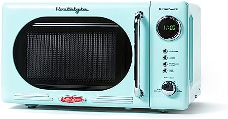 Nostalgia Retro Compact Countertop Microwave Oven - 0.7 Cu. Ft. - 700-Watts & BLACK+DECKER 12-Cup Digital Coffee Maker, CM1160B, Programmable, Washable Basket Filter