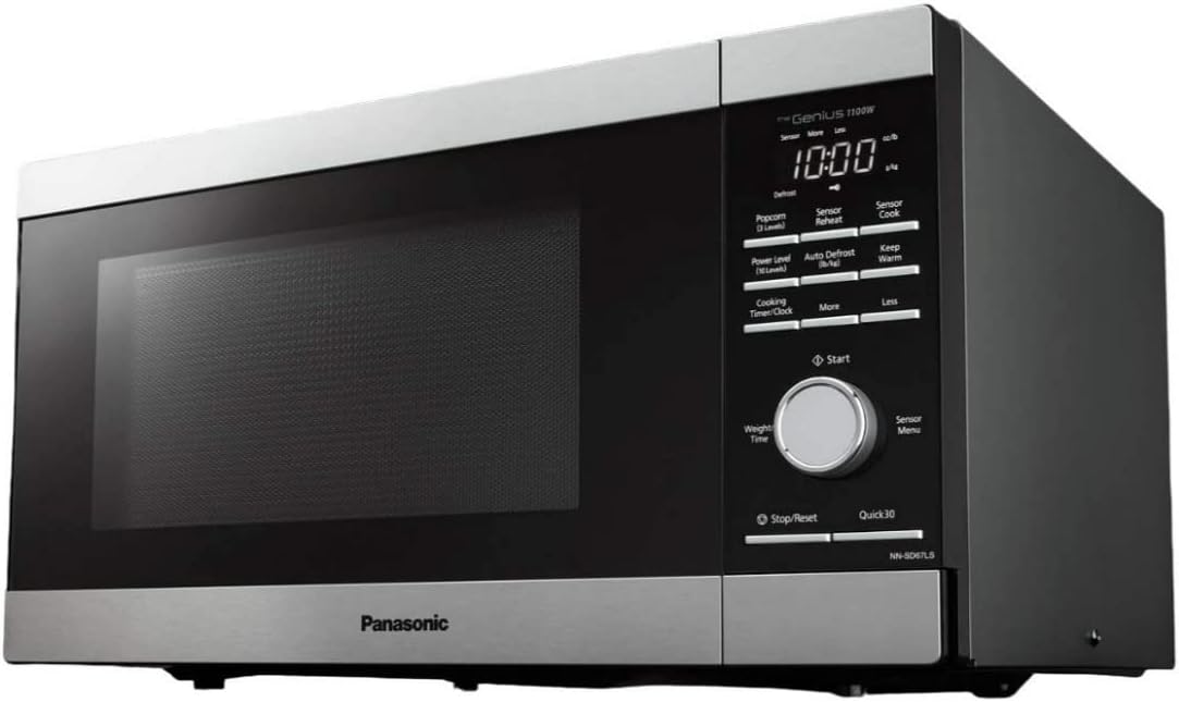 Panasonic Microwave Oven, 1.3 cu. ft. 1100W Countertop Microwave with Genius Sensor Cooking and Auto Defrost - NN-SD67LS (Stainless Steel)