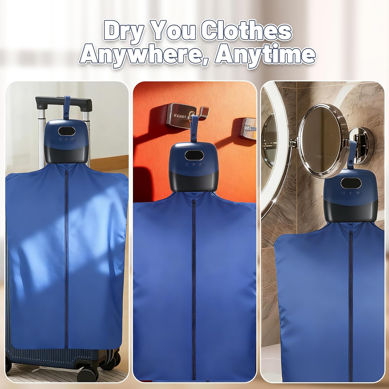 Portable Mini Clothes Dryer, Compact Foldable Electric Drying Machine with Adjustable Timer, Quiet Fast-Drying Design for Home, Apartment, RV, Travel & Dorms