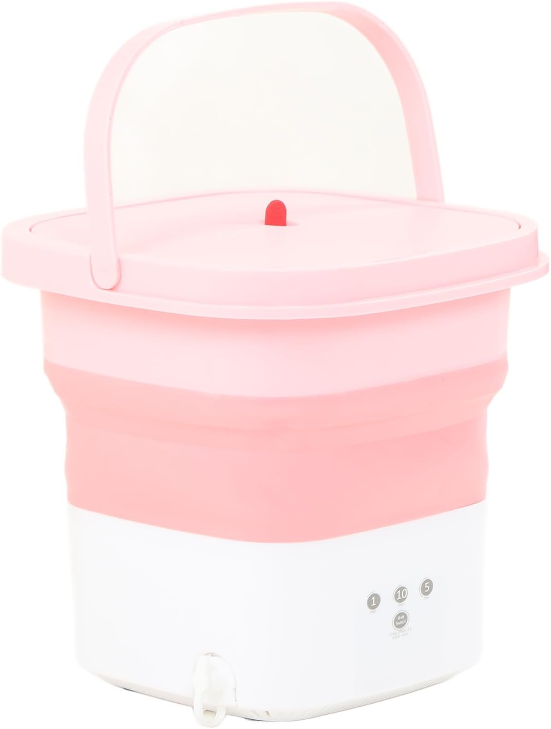 Portable Washing Machine, Foldable Mini Washing Machine, Large Capacity Low Noise, Small Washer for Baby Clothes, Underwear Or Small Items, Apartment, Dorm, Camping, RV Travel Laundry(Pink)