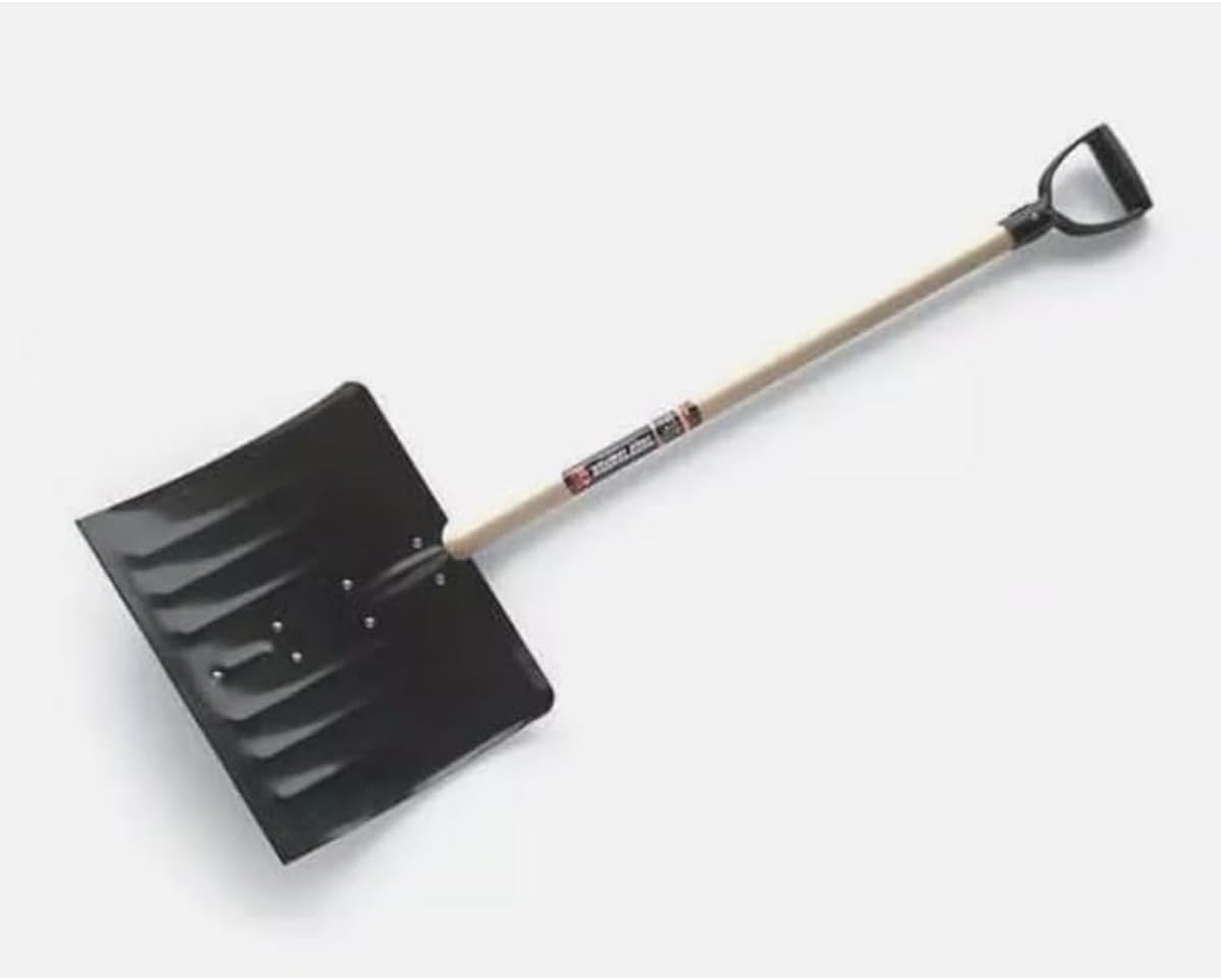 1640700 Snow Shovel, 37 in Wood D-Grip Handle, Steel Blade，Replacement for True Temper OEM