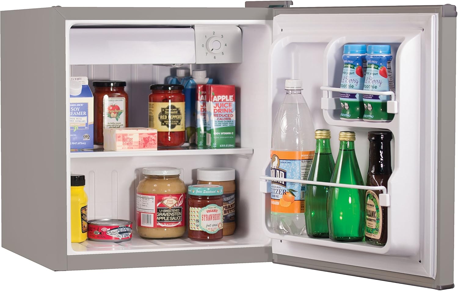 BLACK+DECKER BCRK17V Compact Refrigerator Energy Star Single Door Mini Fridge with Freezer & Digital Microwave Oven with Turntable Push-Button Door, Child Safety Lock