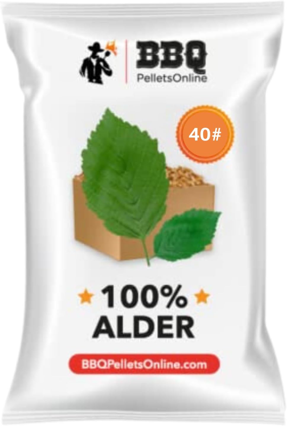 BBQ Pellets Online 100% Alder Wood BBQ Pellets (40 Pounds)
