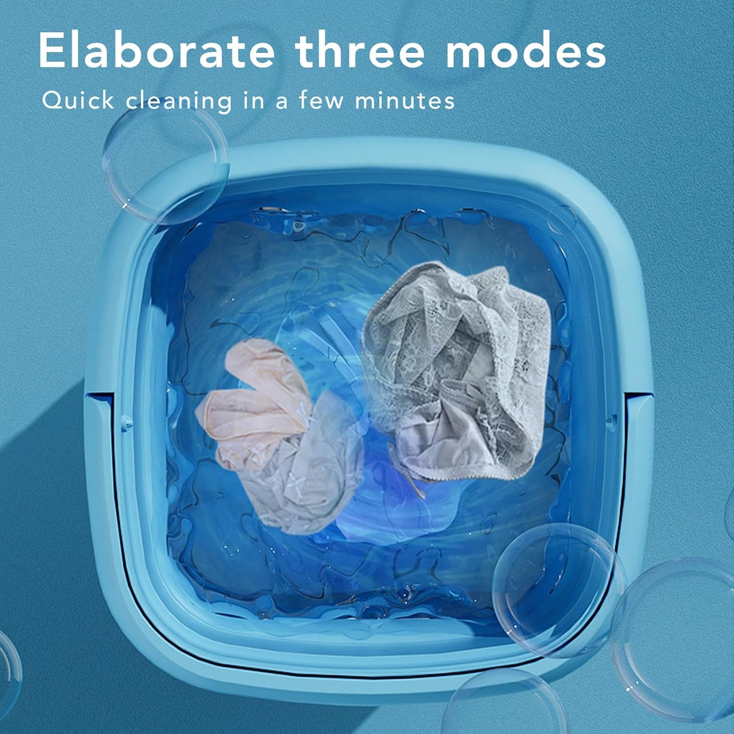 Jiawu Portable Washing Machine, Folding Washing Machine with Timer, Bucket Washer for Clothes Laundry, Underwear Washing Machine for Camping, RV, Travel, Collapsible Bucket Save Spaces (US Plug)