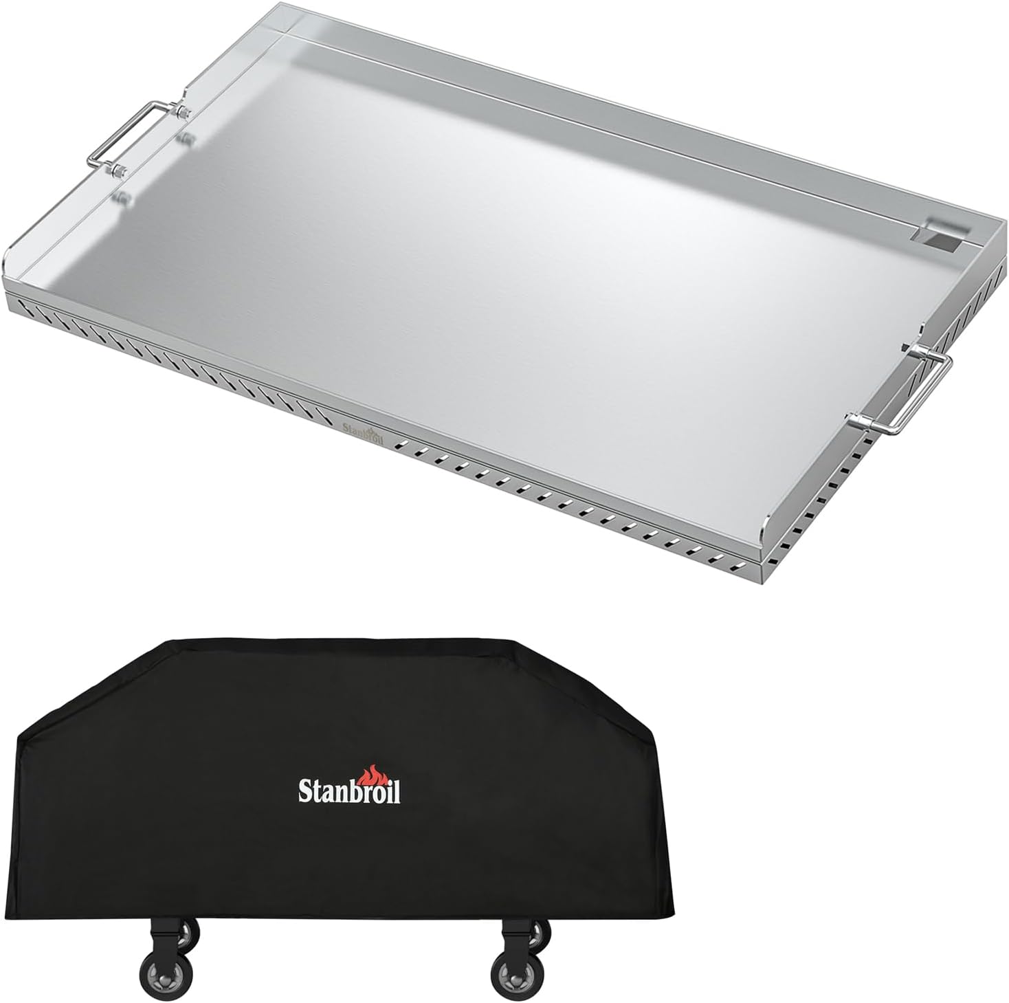 Stanbroil Stainless Steel Griddle Top and Cover Bundle for certain Blackstone 36
