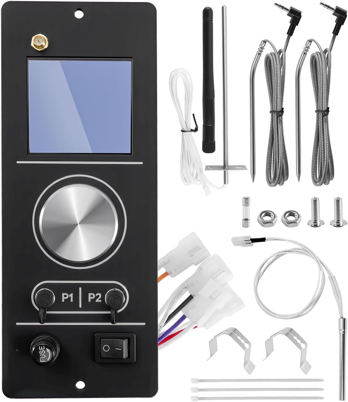 Pellet Grill Controller Kit Compatible with Camp Chef Gen 2 Pursuit 20 SG24 SG30 SGX DLX XT Woodwind Classic 24 Series, with Controller, Igniter, RTD & 2 Meat Probes