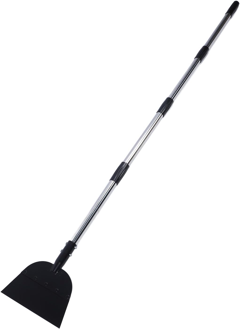 Adjustable Height Snow Shovel, Wide Blade Snow Ice Chopper, Multifunctional Flat Shovel, Steel Construction, 67.5in Ice Scraper for Walkway Driveway Garden