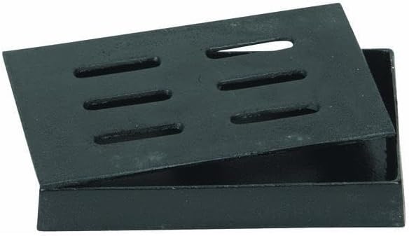(1)-Replacement for Cast Iron Grill Smoke Box Wood Chip Holder Smoker Charcoal Lava Rock 00150