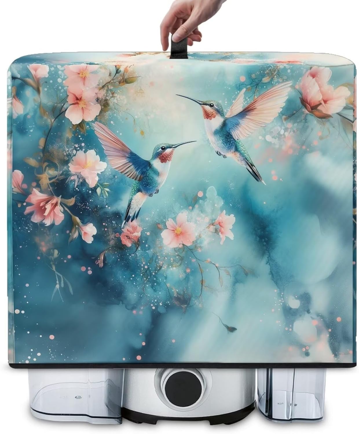 Hummingbird Floral Print Kitchen Mixer Protector – Blender Dust Cover with Floral Prints, Fits Most Juicers, Foldable & Machine Washable, Decorative & Functional