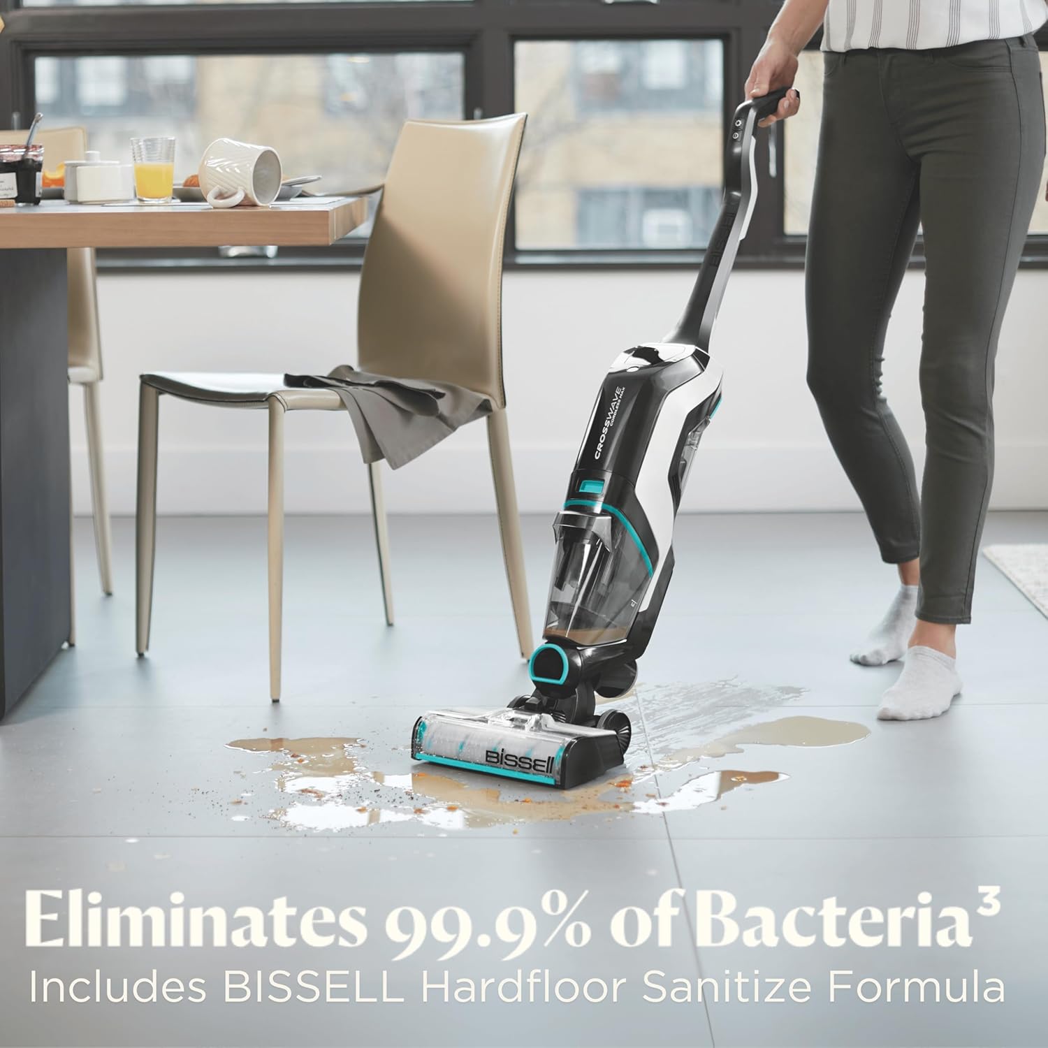 Bissell CrossWave Cordless Max Vacuum Mop All in One Wet and Dry Vac Combo Hard Floor Cleaner and Area Rugs, Cordless Mop, Pack-in Formulas Included, 2554A