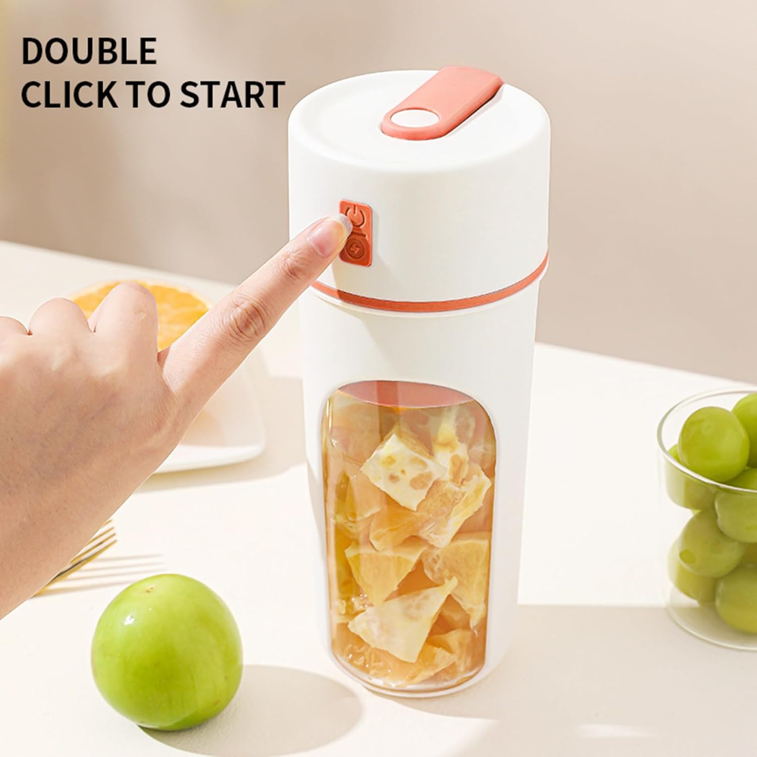 480ml Portable Blender with 6 Blade Head, Portable Cup, USB Blender for Office, Gym, Kitchen and Travel.