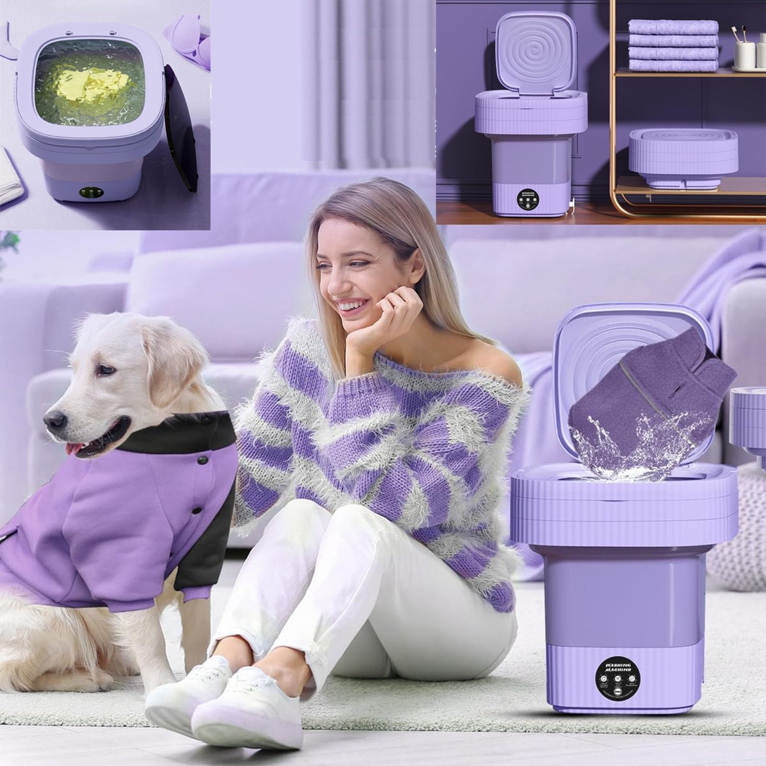 Mini Washer Machine, Semi-automatic Laundry, Foldable Washer And Dryer Combo Portable For Socks, Baby Clothes Or Small Items, Camping, Apartment, RV, Travel, Gifts