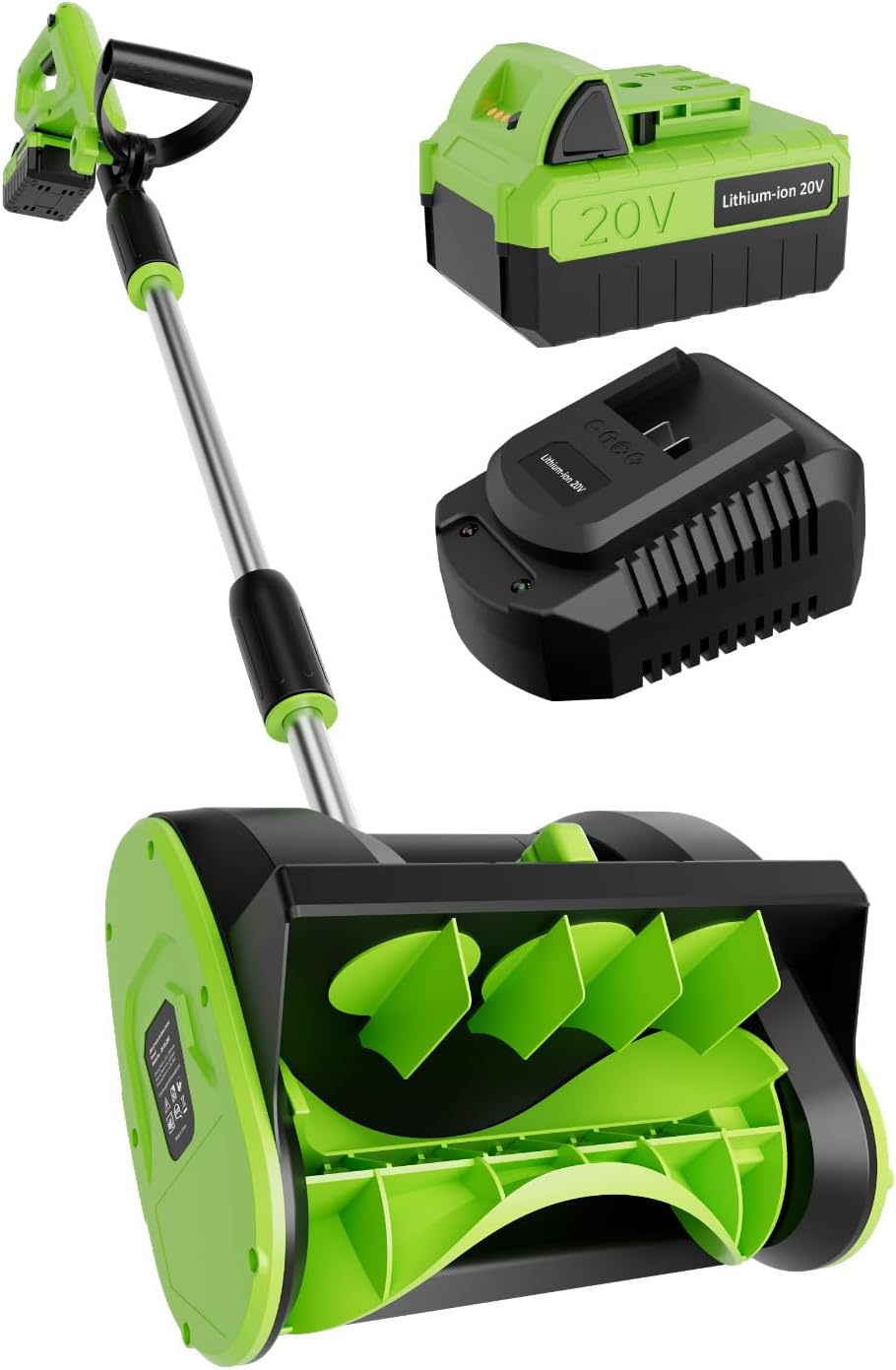 20V 12.2-Inch Cordless Snow Shovel, Battery Powered Snow Blower with Directional Plate, 20-Volt/4.0 Ah Lithium-ion Battery Pack, and Quick Charger Included