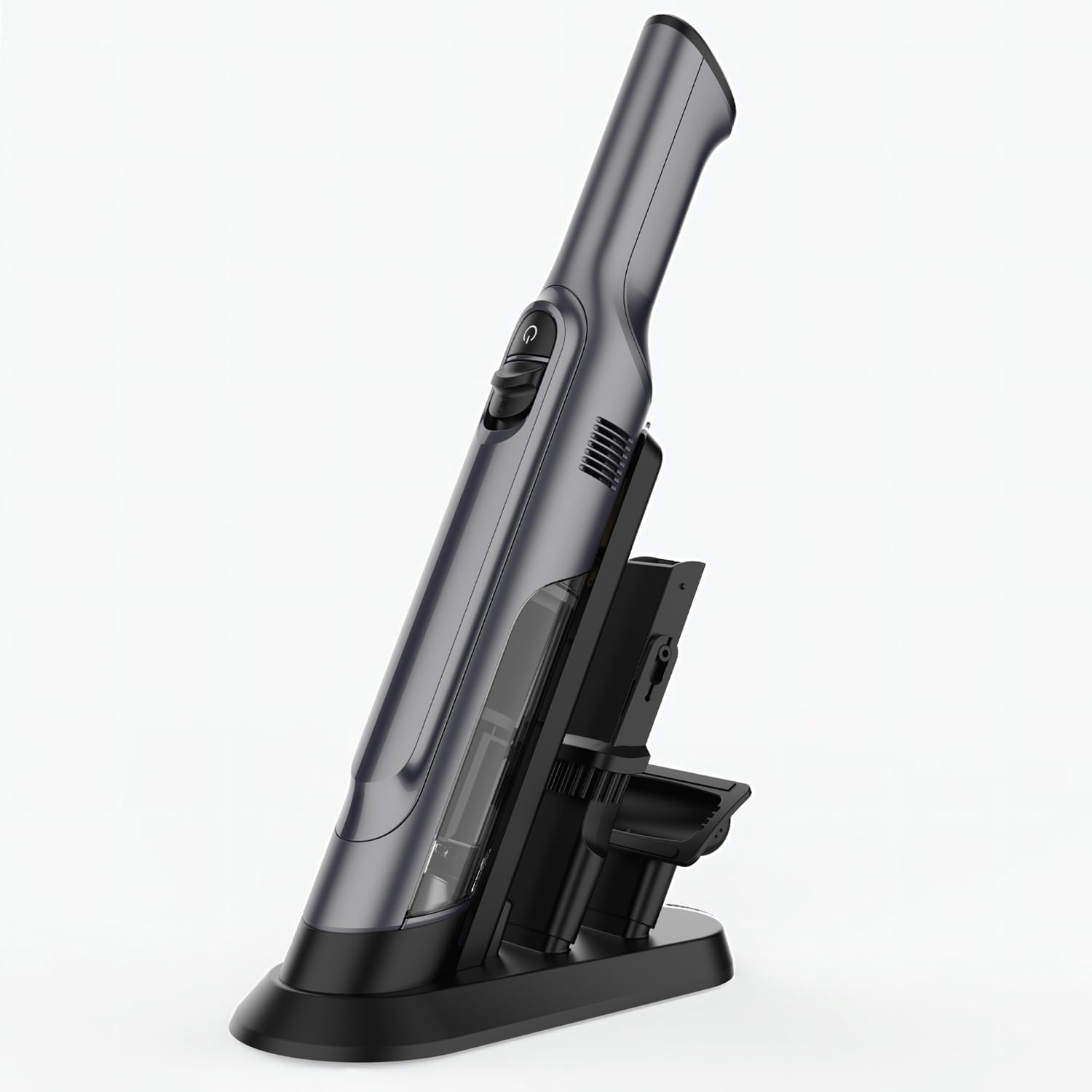 Handheld Vacuum Cordless, Lightweight 1.4lb with Powerful Suction, Charging Dock, Single Touch Empty and Detachable Dust Cup (Frosted Silver)