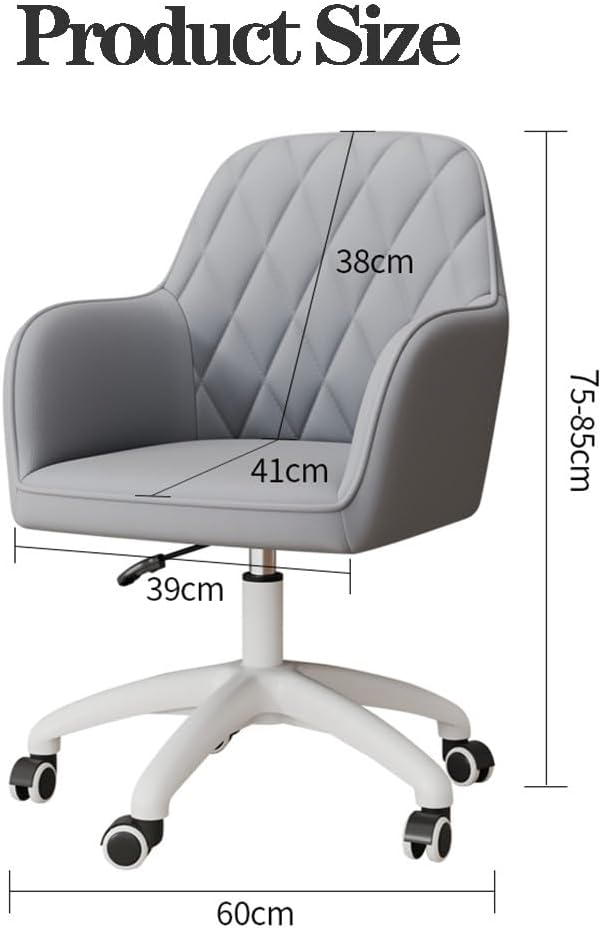 Desk Chair Vanity Chair Stool for Makeup with Wheels and Back Modern Accent Chair Home Office Chair Task Armchair Adjustable Rolling Swivel Chair for Bedroom Vanity Room (Color : Blue)