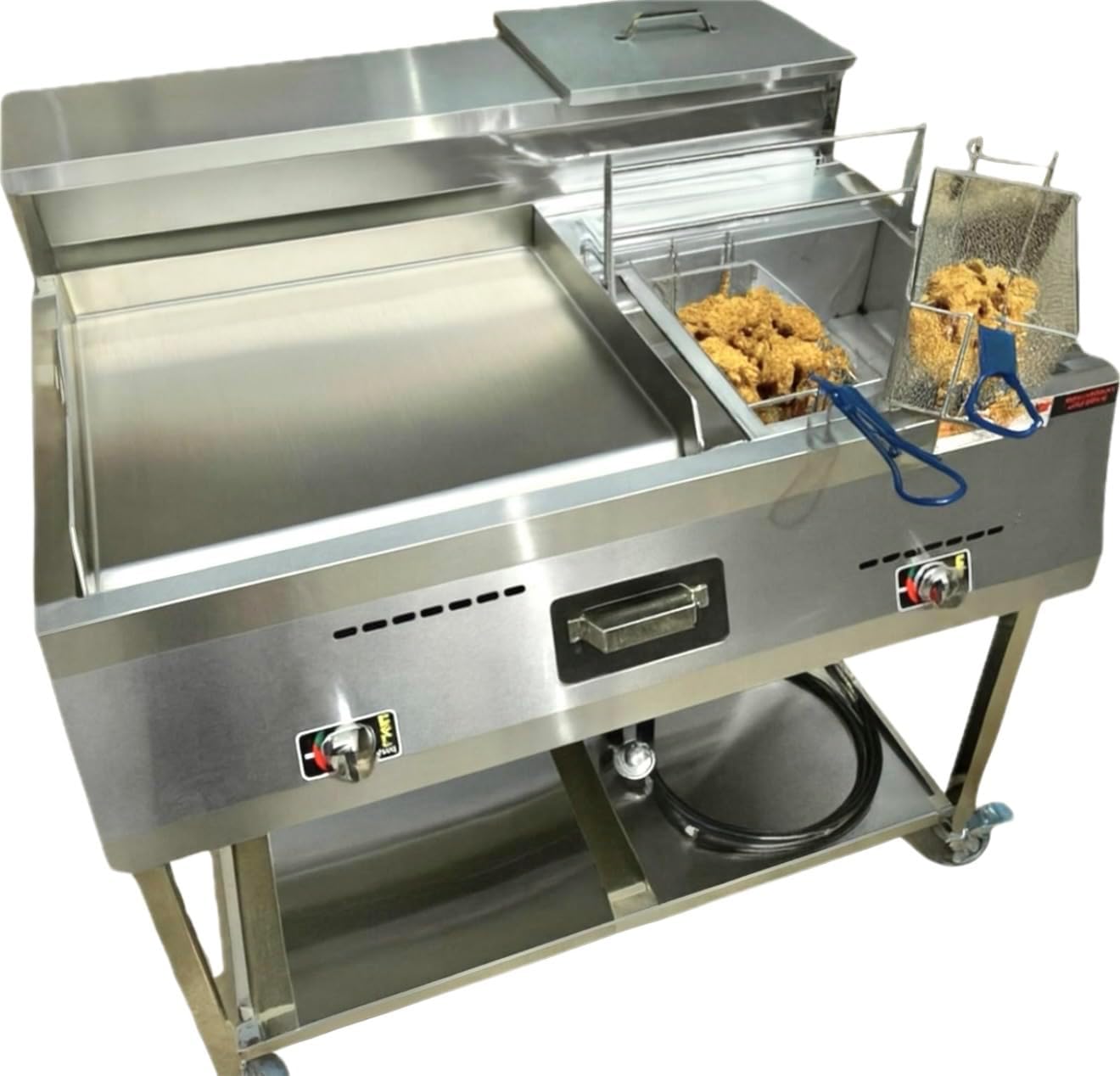 Propane 2 Basket Deep Fryer and Flat Top Griddle Cart | 20
