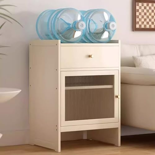 Bamboo Robot Vacuum Stand with Adjustable Shelf & Drawer - Space-Saving Organizer for Home, Eco-Friendly Design, Ideal for Smart Cleaners, Modern Living Spaces